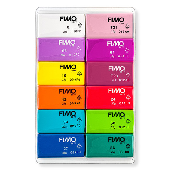 Staedtler Fimo soft brillant pâte à modeler 25g (12 pièces) 8023C12-2 209647 - 2