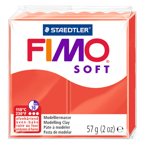 Staedtler Fimo soft pâte à modeler 57g - 24 rouge indien 8020-24 424600 - 1