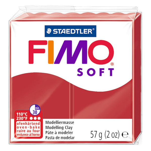 Staedtler Fimo soft pâte à modeler 57g - 2P rouge Noël 8020-2P 424596 - 1