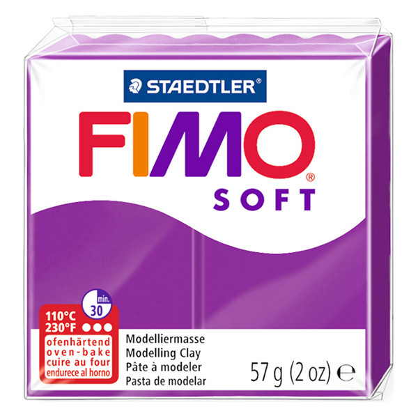 Staedtler Fimo soft pâte à modeler 57g - 61 violet pourpre 8020-61 424556 - 1