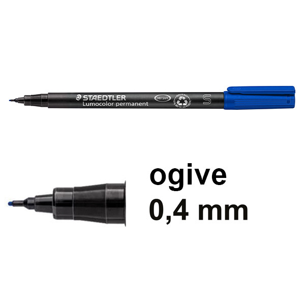 Staedtler Lumocolor 313 marqueur permanent (0,4 mm ogive) - bleu 313-3 424727 - 1