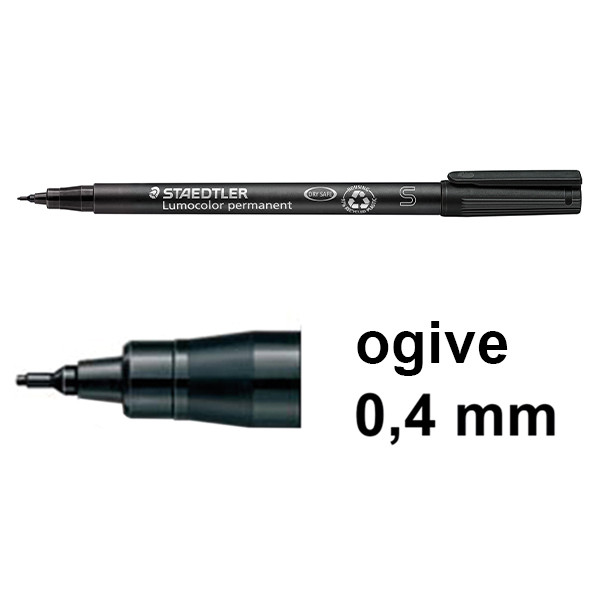 Staedtler Lumocolor 313 marqueur permanent (0,4 mm ogive) - noir 313-9 424725 - 1