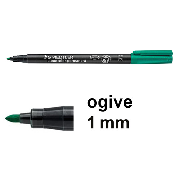 Staedtler Lumocolor 317 marqueur permanent (1 mm ogive) - vert 317-5 424744 - 1