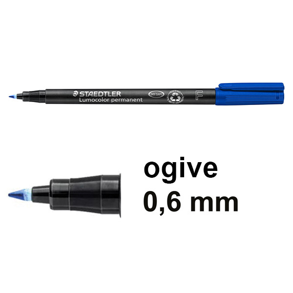 Staedtler Lumocolor 318 marqueur permanent (0,6 mm ogive) - bleu 318-3 424735 - 1