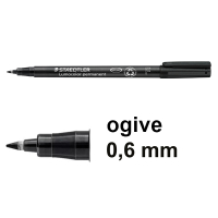 Staedtler Lumocolor 318 marqueur permanent (0,6 mm ogive) - noir 318-9 424733