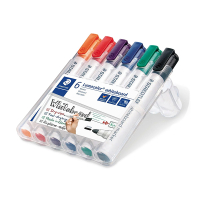 Staedtler Lumocolor 351 marqueur pour tableau blanc 6 pièces (2 mm ogive) - couleurs assorties 351WP6 209612