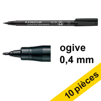 Staedtler Offre : 10x Staedtler Lumocolor 313 marqueur permanent (0,4 mm ogive) - noir  424729