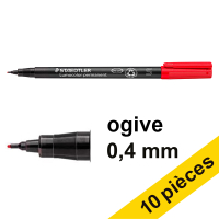 Offre : 10x Staedtler Lumocolor 313 marqueur permanent (0,4 mm ogive) - rouge