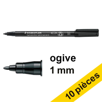 Staedtler Offre : 10x Staedtler Lumocolor 317 marqueur permanent (1 mm ogive) - noir  424745
