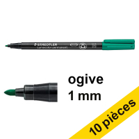 Offre : 10x Staedtler Lumocolor 317 marqueur permanent (1 mm ogive) - vert