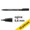 Offre : 10x Staedtler Lumocolor 318 marqueur permanent (0,6 mm ogive) - noir