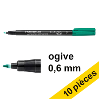 Staedtler Offre : 10x Staedtler Lumocolor 318 marqueur permanent (0,6 mm ogive) - vert  424740