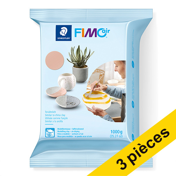 Offre : 3x Fimo air pâte à modeler 1 kg - 43 beige 424660 - 1