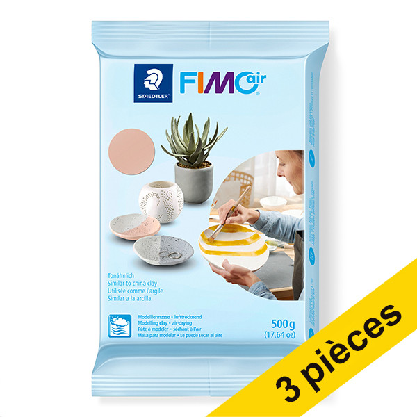 Offre : 3x Fimo air pâte à modeler 500 g - 43 beige 424658 - 1