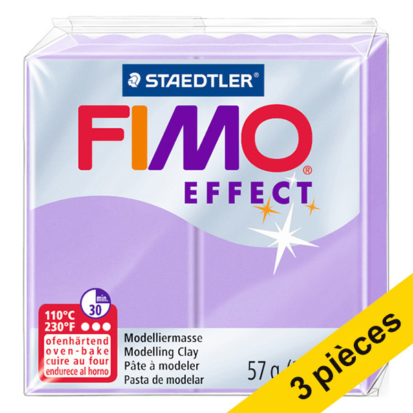 Offre : 3x Fimo effect pâte à modeler 57g - 605 lilas 424678 - 1