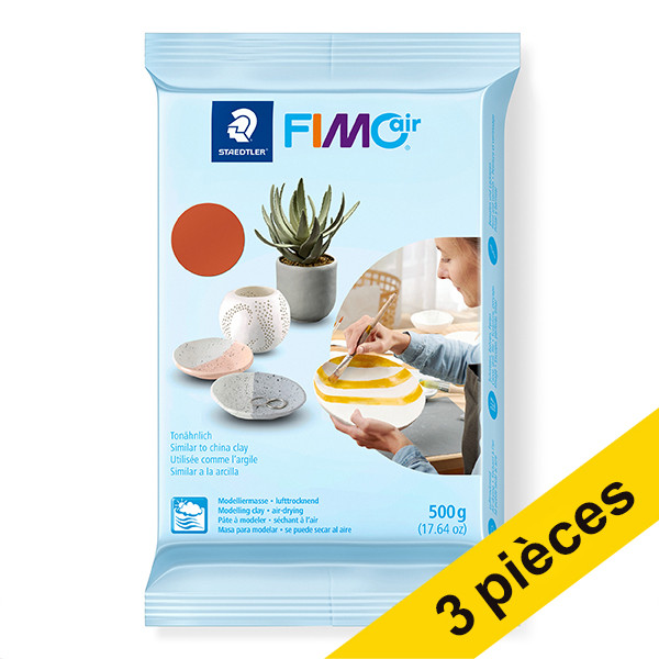 Offre : 3x Fimo pâte à modeler air 500 g - 76 terre cuite 424659 - 1