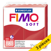 Offre : 3x Fimo soft pâte à modeler 57g - 2P rouge Noël