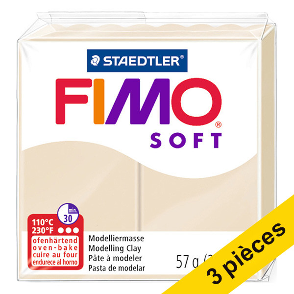 Staedtler Offre : 3x Fimo soft pâte à modeler 57g - 70 sahara  424706 - 1