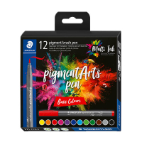 Staedtler Pigment Arts Basic Colors feutres pinceaus (12 pièces) 209664