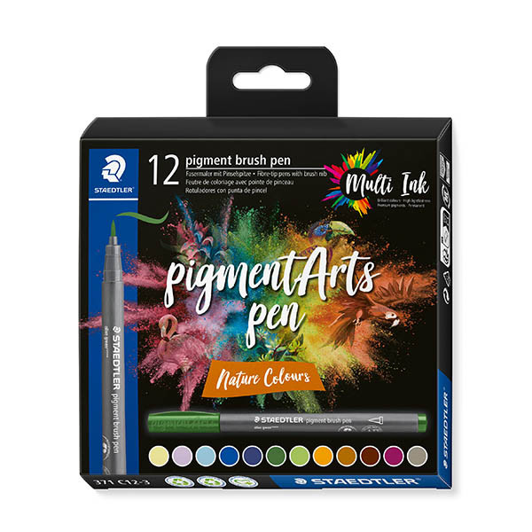 Staedtler Pigment Arts Nature Colours feutres pinceaux (12 pièces) 209666 - 1