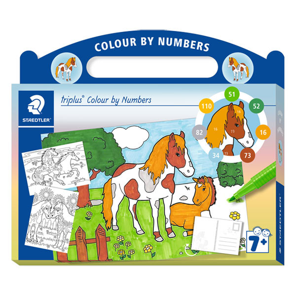 Staedtler livre de coloriage par numéro chevaux 34CBN01 209581 - 1