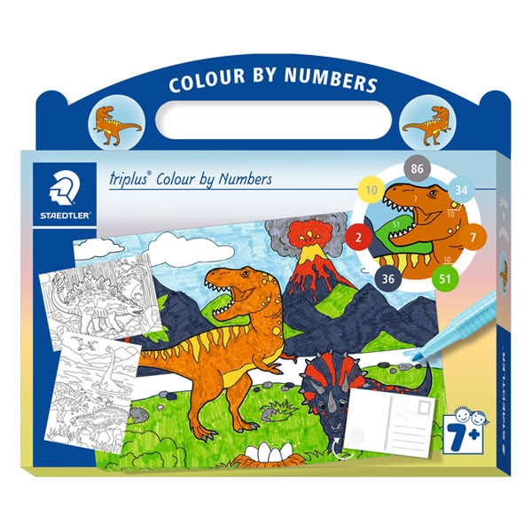 Staedtler livre de coloriage par numéro dinosaures 34CBN02 209582 - 1