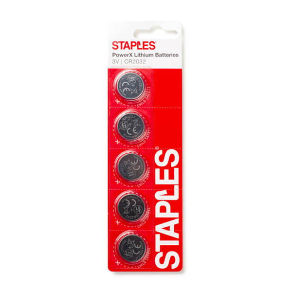 Staples PowerX CR2032 pile au lithium 5 pièces 390684 - 1