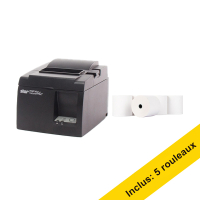 Star TSP143IIU+ imprimante tickets de caisse avec rouleaux de caisse 123encre 80x80x12 thermo blanc (5 pièces) - noir 081048