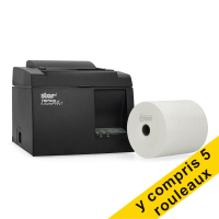 Star TSP143IIU+ imprimante tickets de caisse avec rouleaux de caisse 123encre 80x80x12 thermo blanc (5 pièces) - noir 081048