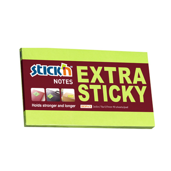Stick'n ​​​​​​​Stick'n notes extra collantes 76 x 127 mm - vert 21676 201706 - 1