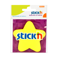Stick'n Die-Cut notes forme étoile 70 x 70 mm (50 feuilles) - jaune fluo 21591 201846