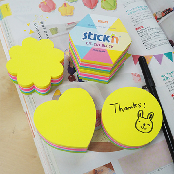 Stick'n Die-Cut notes forme cœur 61 x 70 mm (250 feuilles) - couleurs fluo 21836 201848 - 4