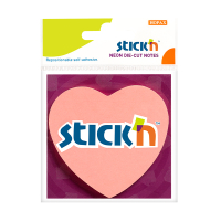 Stick'n Die-Cut notes forme cœur 70 x 70 mm (50 feuilles) - rose fluo 21448 201845