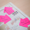 Stick'n Die-Cut notes forme flèche 70 x 70 mm (50 feuilles) - magenta 21181 201844 - 2