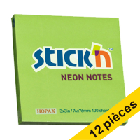 Offre: 12x Stick'n notes 76 x 76 mm - vert fluo