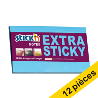 Offre: 12x Stick'n notes extra collantes 76 x 127 mm - bleu