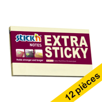 Offre: 12x Stick'n notes extra collantes 76 x 127 mm - jaune pastel