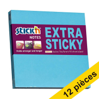 Offre: 12x Stick'n notes extra collantes 76 x 76 mm - bleu