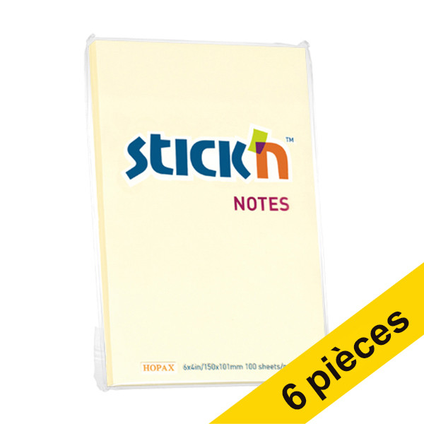 Offre: 6x Stick'n notes 152 x 102 mm - jaune pastel 201727 - 1