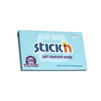 Stick'n bloc-notes bord adhésif 360 degrés 76 x 127 mm (100 feuilles) - bleu 21557 201757