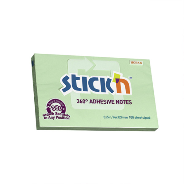Stick'n bloc-notes bord adhésif 360 degrés 76 x 127 mm (100 feuilles) - vert 21556 201852 - 1