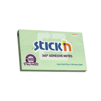 Stick'n bloc-notes bord adhésif 360 degrés 76 x 127 mm (100 feuilles) - vert 21556 201852