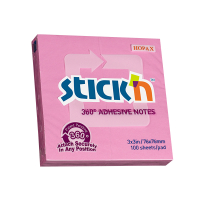 Stick'n bloc-notes bord adhésif 360 degrés 76 x 76 mm (100 feuilles) - rose 21554 201755
