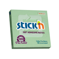 Stick'n bloc-notes bord adhésif 360 degrés 76 x 76 mm (100 feuilles) - vert 21552 201751