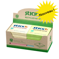 Stick'n blocs-notes recyclés 76 x 76 mm (12 pièces) - 4x assorti pastel 201853