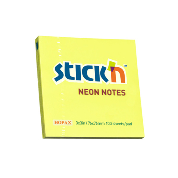 Stick'n notes 76 x 76 mm - jaune fluo 21133 201715 - 1