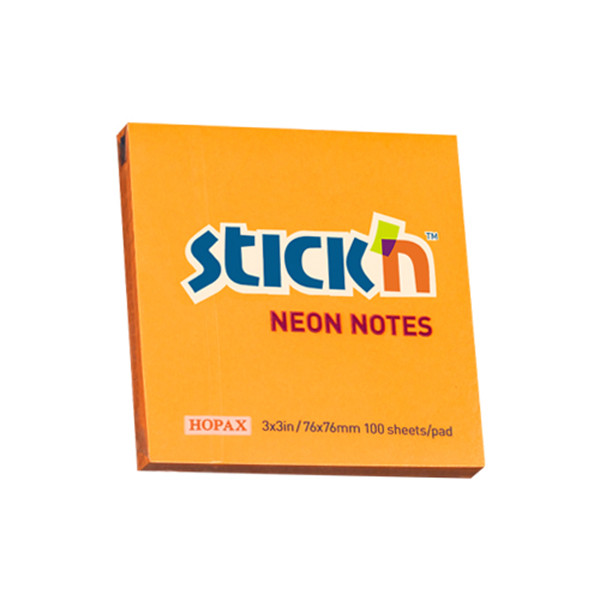 Stick'n notes 76 x 76 mm - orange fluo 21164 201716 - 1
