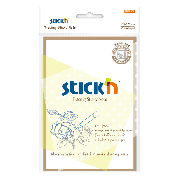 Stick'n notes autocollantes 150 x 101 mm (30 feuilles) - transparent  Stick'n