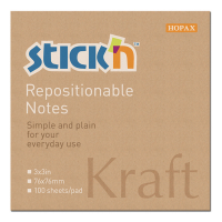 Stick'n notes autocollantes kraft 76 x 76 mm 21639 400883