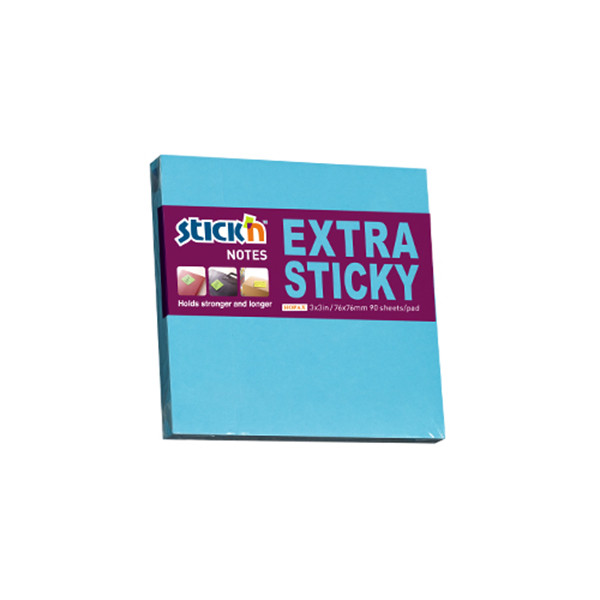 Stick'n notes extra collantes 76 x 76 mm - bleu 21673 201701 - 1